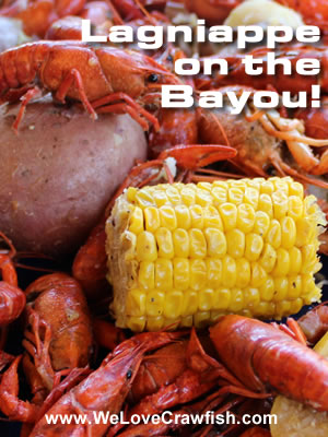 Lagniappe on the Bayou ... fresh boiled crawfish, potatoes and corn on the cob!